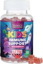 Supplément de soutien immunitaire pour enfants Gummies - Vitamines quotidiennes pour enfants C, Zinc & Echinacea - Gummy pour enfants Soutien immunitaire, 4 ans et plus, Berry Flavor naturel, non-OGM, sans gluten et végétalien - 120 Gummies