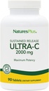 Natures Plus Ultra-C 2000 mg - 90 Comprimés - Vitamine C avec HIPS Rose - Soutien immunitaire et antioxydant - Végétarien, sans gluten - 90 portions