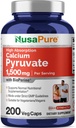 NusaPure Pyruvate de calcium 1500mg 200 Caps végétariens (non OGM, végétalien) - 750mg par caps