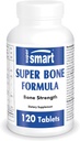 SuperSmart - Formule Super Bone (Complexe avancé) - avec Calcium, Magnésium, Vitamine K2, D3 et Supplément de strontium - 120 Comprimés