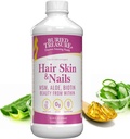 Trésor enterré Cheveux, peau et ongles avec MSM Biotin Aloe Vera plus vitamines et minéraux dans un complexe alimentaire complet liquide haute puissance pour cheveux plus pleins, ongles plus forts et peau plus claire 16 oz