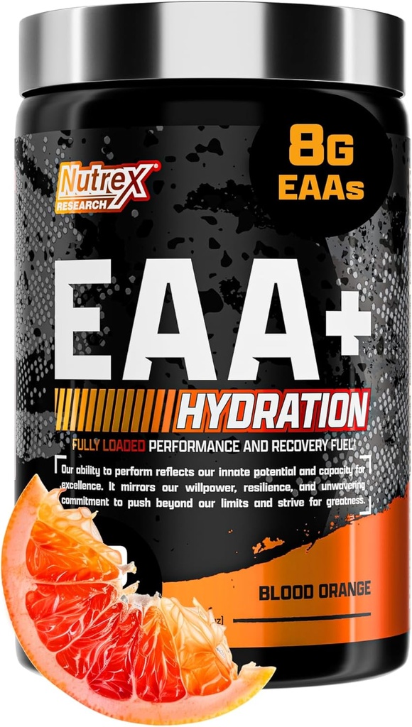 Recherche sur le nutrex Hydratation de l'EAA : AAE + poudre de BCAA : récupération musculaire, résistance, construction musculaire, endurance : 8G Acides aminés essentiels + électrolytes : 30 portions