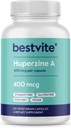 BESTVITE Huperzine A 400mcg (120 gélules végétariennes) - Pas de stéarate - Vegan - Non OGM - Sans gluten