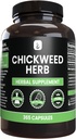 INGRÉDIENTS ORIGINAUX DE PURE Herbe de chickweed, (365 Capsules), Pas de Magnésium ou de Rice Filters, Toujours Pure, Verifié en laboratoire