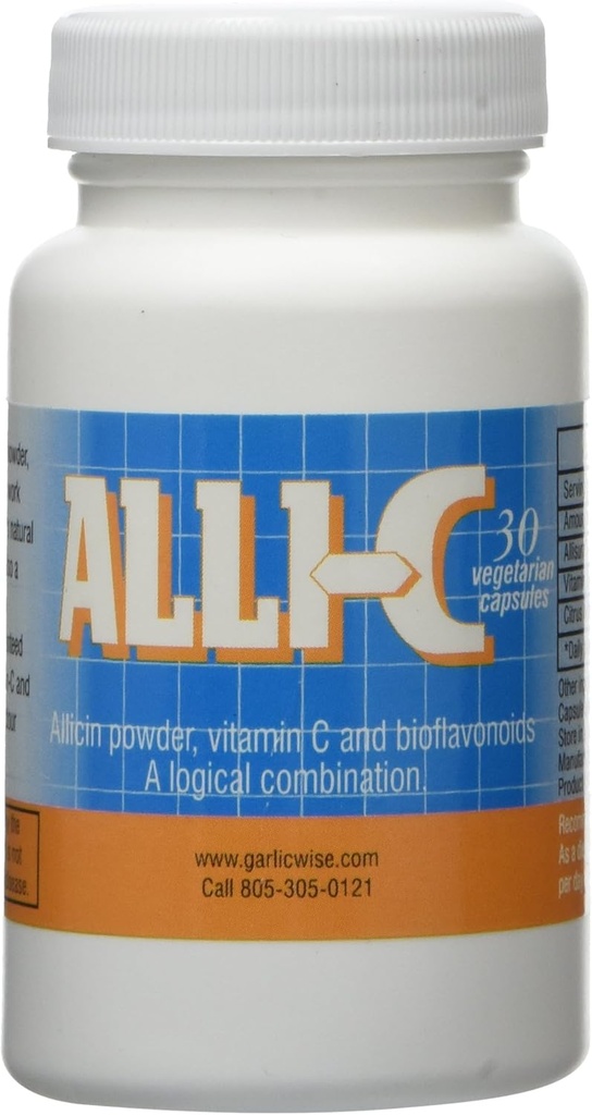 Allicine ALLI-C avec vitamine C et bioflavonoïdes - 30 Capsules végétariennes Capturez la puissance de l'ail
