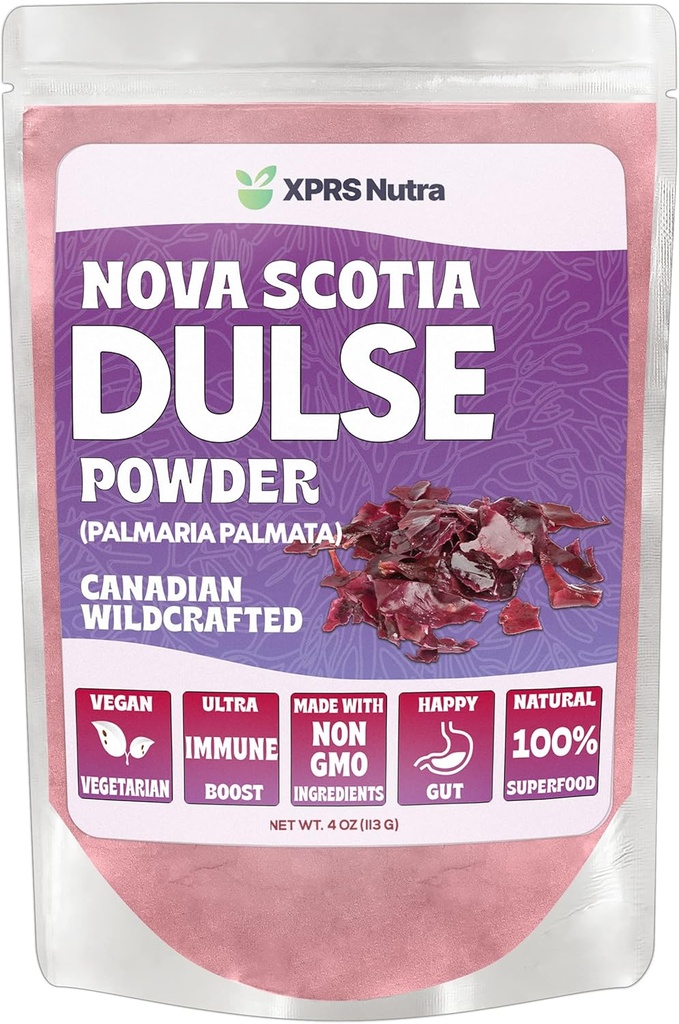 XPRS Nutra Dulse Powder (Palmaria Palmata) - Poudre d'pulse de la Nouvelle-Écosse pour le thyroïde et les os - Amical Vegan Atlantic Seaweed (4 once)