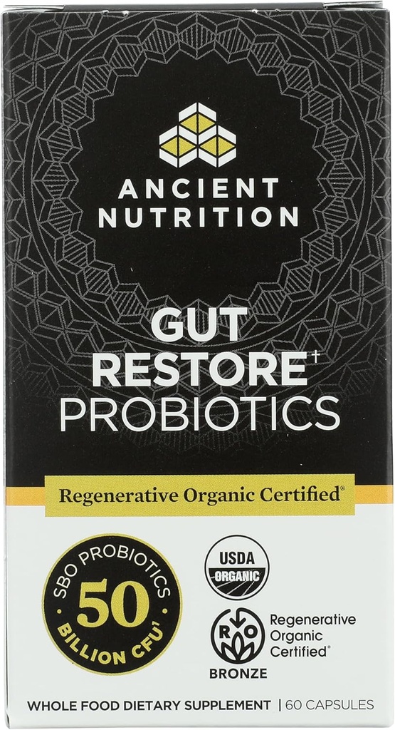 Probiotiques bio de restauration du gut 50B, 60Ct