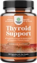 Complexe de soutien à la thyroïde à base de plantes - Potent Kelp Iodine supplément avec L Tyrosine, Bladderwrack, Sélénium et pur Ashwagandha pour l'équilibre hormonal - Mood & Energy Dietary Pills - 120 capsules halales