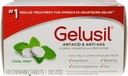 Comprimés antiacide et antigaz Gelusil pour le soulagement des brûlures d'estomac, le reflux acide, le gonflement et le gaz, la menthe froide - 100ct Blister Pack