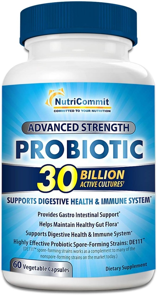 Supplément de probiotiques de 30 milliards de $ 10 souches rares scientifiquement validées de Bacillus subtilis et Bacillus coagulans prébiotiques Soutien immunitaire optimal et santé digestive (1 jour)