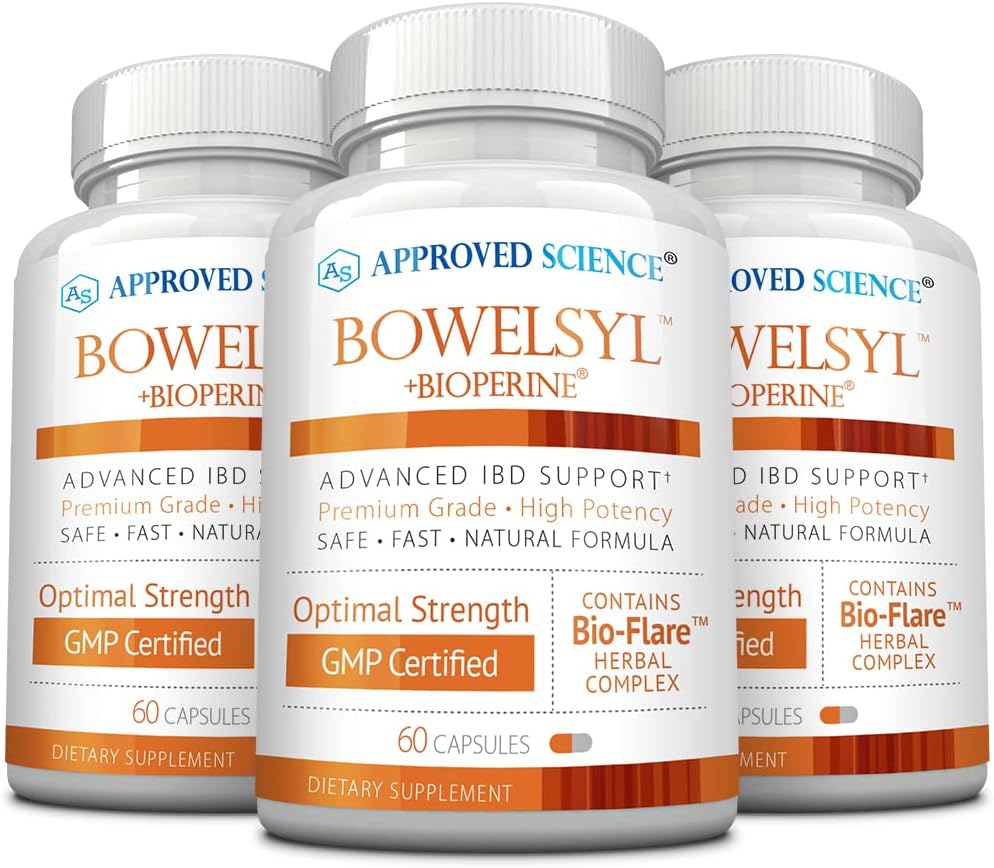Science approuvée Bowelsyl - 360 capsules - Supports GI Tract, apaise Colon, restaure les nutriments - Haute absorption - Tous naturels, non-OGM