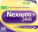 Nexium 24HR Acid Reducer Capsules de soulagement des brûlures d'estomac pour une protection toute la journée et toute la nuit contre les brûlures d'estomac fréquentes, la médecine des brûlures d'estomac avec l'ésoméprazole Magnésium - 28 Compte