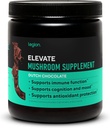 LEGION Elevate Mushroom Supplement Powder - Mushroom Blend of Lions Mane Powder, Reishi Powder & Beta-Glucan- Mushroom Powder to Boost Immune System, Mood & Performance Dutch Chocolate (30 Servings)
