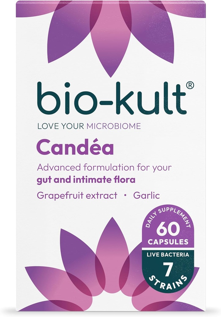 Bio-Kult Candea - 60 Capsules - Probiotique pour Flore Intime, Probiotique pour Femme, Probiotique pour Homme, avec Extrait d'ail et de pamplemousse