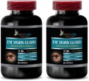 Suppléments oculaires Lutéine - Eye Vision Guard 24 MG - Complexe des yeux avancé - Lutéine pour les yeux, Complexe de soutien de la vision, Vitamine A, Extrait de graines de raisin, Pills de vision pour les yeux de plus de 50, 2 bouteilles 120 capsules
