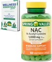 Supplément NAC N-acétyle Cystéine, 1000mg, 100Count, soutien immunitaire, capsules végétariennes, sans gluten, sans soja, sans lactose, avec sélénium et molybdène