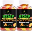 Gommies de chanvre 2PACK-Fresh Delicious Gommy Peach-pour le sommeil, le calme et la détente, huile de chanvre à l'arrière-prémium Gummy Edibles, Fête du chanvre naturel-Fabriqué aux États-Unis
