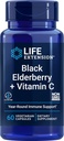 Prolongation de la durée de vie Fraisier noir + Vitamine C, Immune quotidienne Soutien de Fraisier et Vitamine C, Sans gluten, Sans OGM, Végétarien, 60 Capsules