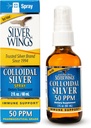 Natural Path Silver Ailes Colloïdal Argent liquide - Supplément quotidien de soutien immunitaire - 50ppm (250mcg) - 2oz Spray