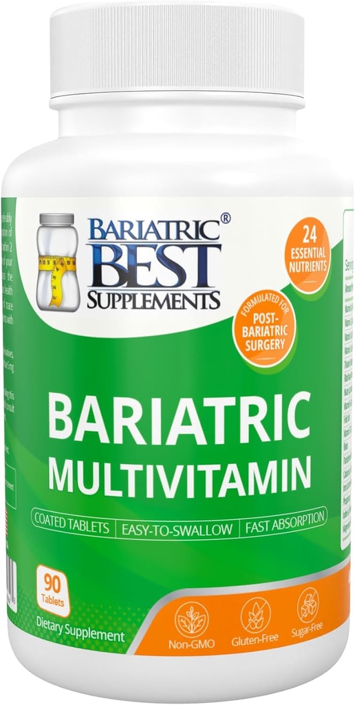 Multivitamine bariatrique avec fer pour la chirurgie après le pont gastrique et les manches, suppléments énergétiques, 90 comprimés, 24 nutriments essentiels, formulé par les chirurgiens bariatriques par ASMBS Lignes directrices