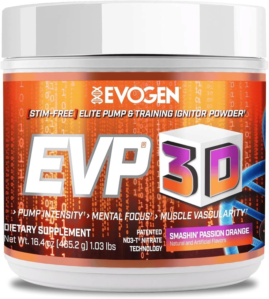 Evogen EVP 3D - Stim Free Pre Workout poudre pour les hommes et les femmes
