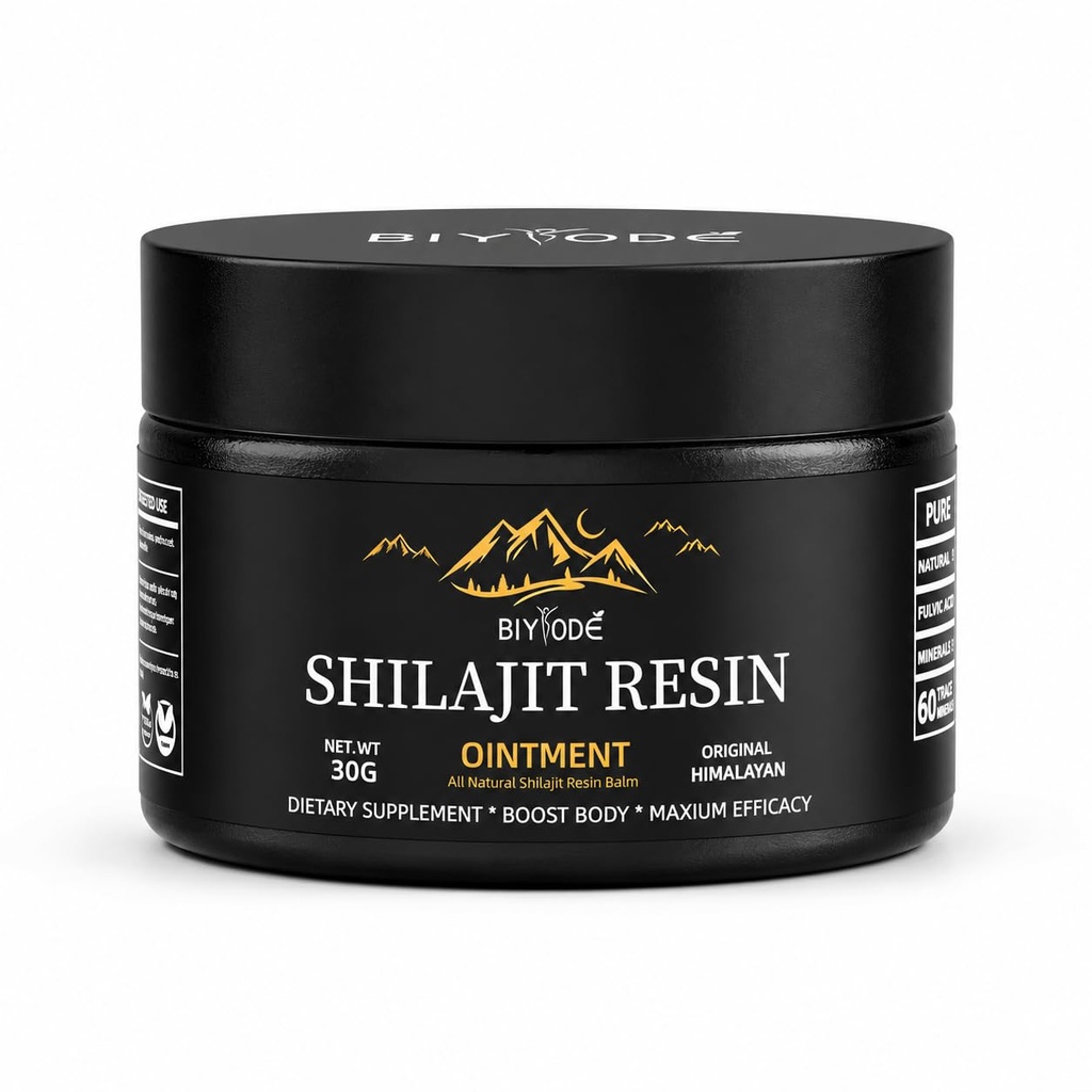 Himalayan Pure Shilajit résine 600mg 50 portions avec l'acide fulvic et 85+ Trace Minerals Vegan Non-OGM supplément énergétique pour les hommes et les femmes ancienne formule ayurvédique