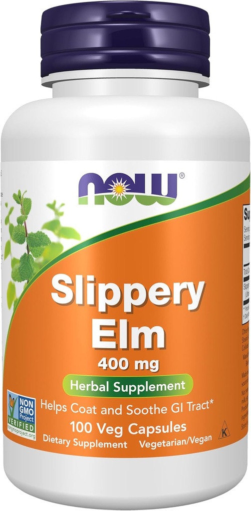 MAINTENANT Suppléments, Elm Slippery (Ulmus rubra) 400 mg, Supplément à base de plantes, 100 gélules
