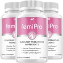 Supplément FemiPro - Probiotique Femi Pro Pills, FemiPro Support 24 heures Microbiome Probiotique Contrôle urinaire Santé, Avis Femie Pro (3 Pack - 180 Capsules)