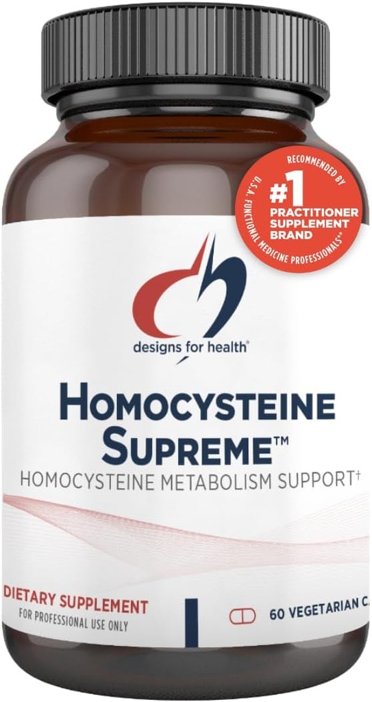 Designs for Health Homocysteine Supreme - Methylated B Vitamins with Riboflavin, B6, B12, Folate, L-Serine & TMG for Brain Support & Heart Health - Methylated Multivitamin (60 Capsules)