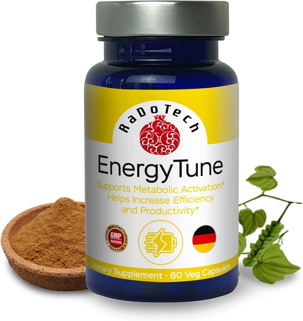 ÉnergieTune Suppléments d'énergie, augmente l'absorption des nutriments et favorise la santé globale et le soutien immunitaire - non-OGM, sans gluten, végétarien - capsules végétaires (60 Nombre (paquet de 1))