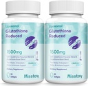 Misstay 2400 MG complexe de glutathion complexe softgels 1500 MG, absorption la plus élevée, supplément de glutathion réduit forme active, supplément de L-glutathion (GSH) pour immunone, 120 softgels
