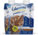 Glucerna Protein Smart Diabetes Care Shake, Chocolat, Repas Diabétique de remplacement pour soutenir la gestion du sucre dans le sang, 30g de protéines, 150 calories, prêt à boire, bouteille 11-fl-oz, 4 Pack