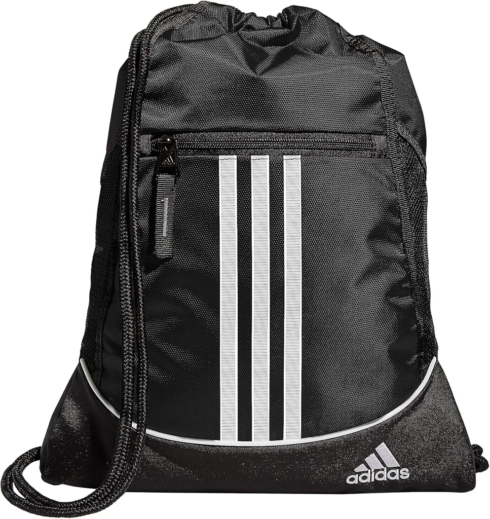 adidas Alliance Sackpack – Sac à dos drawstring petit sac pour hommes et femmes, noir, une taille