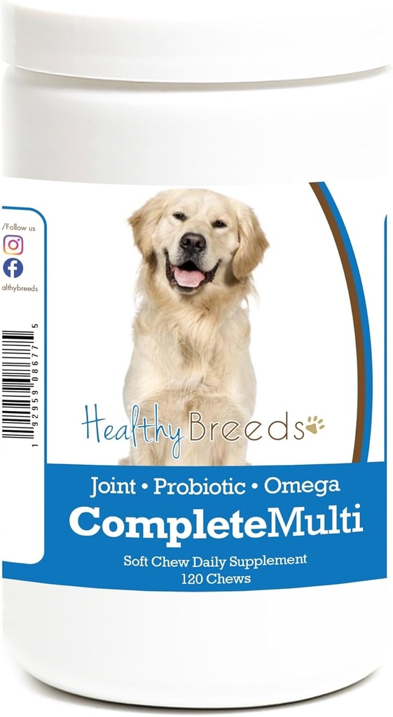 Les races saines Golden Retriever Tous en une seule multivitamine Soft Chew 120 Compte