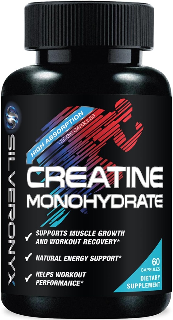 Créatine Capsules monohydratées 3000mg - Supplément nutritionnel micronisé Créatine - Lean Muscle Growth, Workout Performance, Energy & Endurance Support - 750mg par Capsule d'absorption élevée - 60 Compte