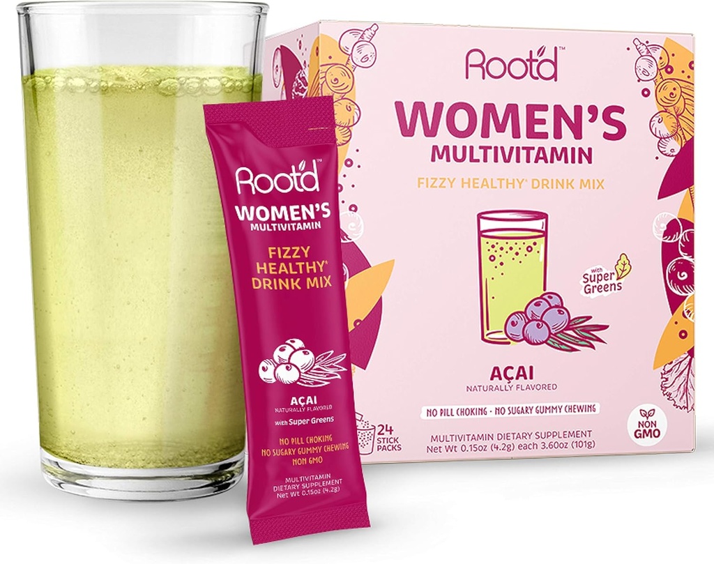 Root'd - Multivitamine en poudre pour les femmes - avec 25 vitamines et minéraux