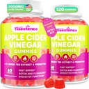 Gommies de vinaigre de cidre de pomme, Gommies de vinaigre de cidre de pomme pour les femmes et les hommes, Supplément de vinaigre de cidre de pomme avec thé vert, B12, Probiotique pour le nettoyage de détox, métabolisme et santé digestive, végétalien - 2 mois d'approvisionnement