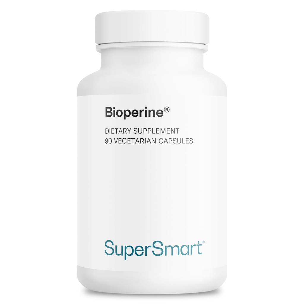 SuperSmart Bioperine 30mg par jour (95% Piperine) - Supplément d'extrait de poivre noir - Enhancer d'absorption - Soutien aux enzymes digestives