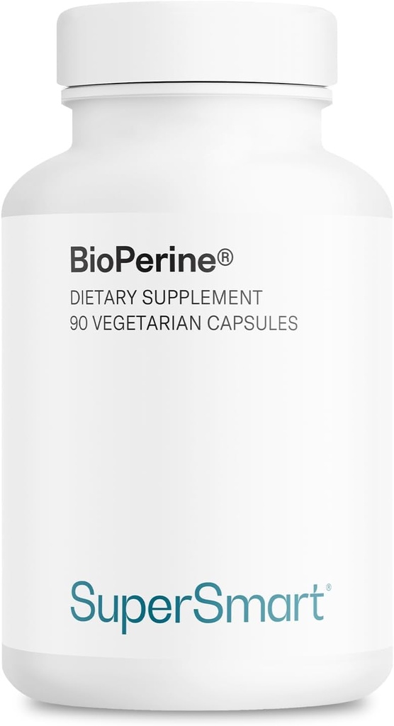 SuperSmart Bioperine 30mg per Day (95% Piperine) - Black Pepper Extract Supplement - Absorption Enhancer - Digestive Enzymes Support | Non-GMO & Gluten Free - 90 Vegetarian Capsules
