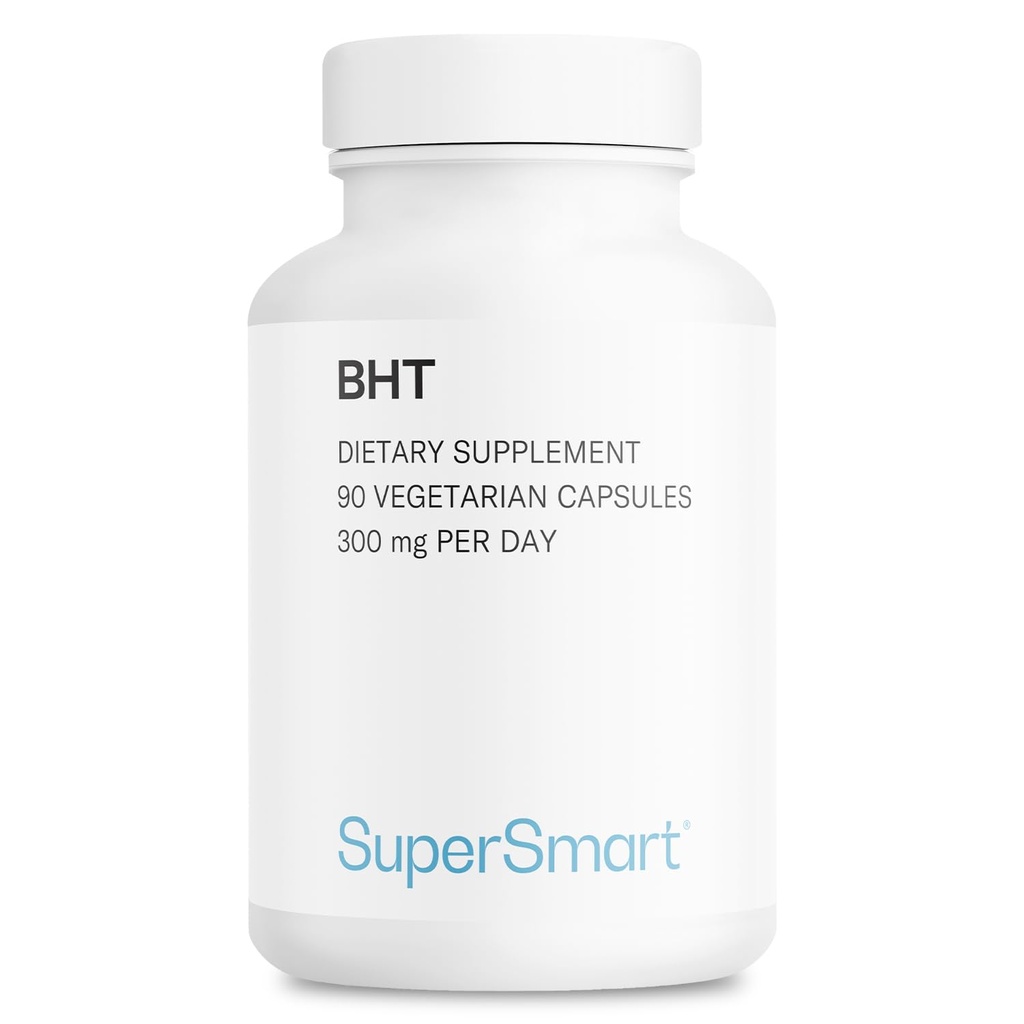 Supersmart - Supplément BHT 300mg par jour - Hydroxytoluène Butylé - 90 capsules végétariennes