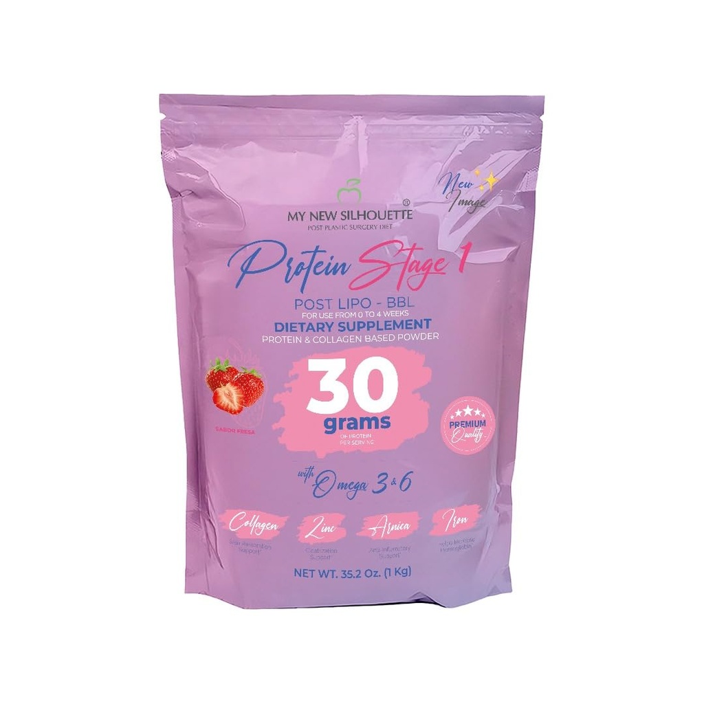MI NUEVA SILUETA Lipotransfer Protein Étape 1 Ma nouvelle Silhouette est une protéine isolée avec des Omégas, 30 Grams par service qui aide à maintenir le gras transféré. (Strawberry)