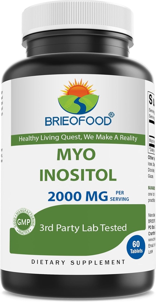 Myo Inositol 2000 mg par portion - 60 comprimés - 3e laboratoire party testé