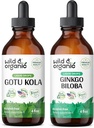 Bio et sauvage Gotu Kola Teinture 4 fl oz & Ginkgo Biloba Teinture 4 fl oz