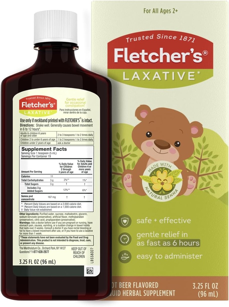 Laxatif de Fletcher, bière racine, 3.25 Ounce