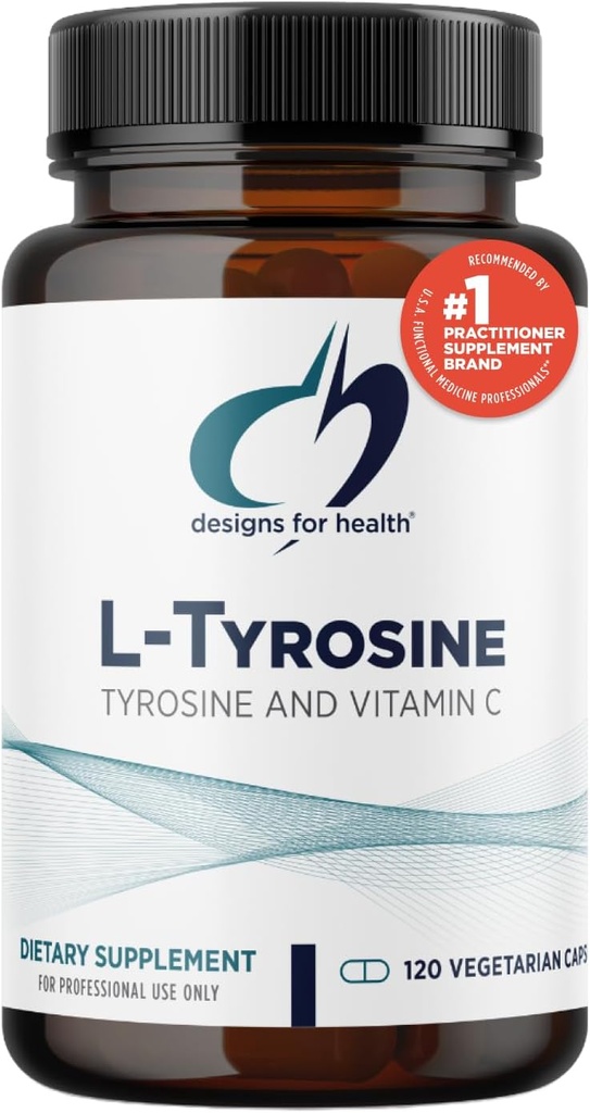 Conceptions pour la santé L-Tyrosine 1200mg - Tyrosine + 100mg Supplément vitamine C - Acides aminés précurseurs de dopamine, non-OGM (120 gélules)