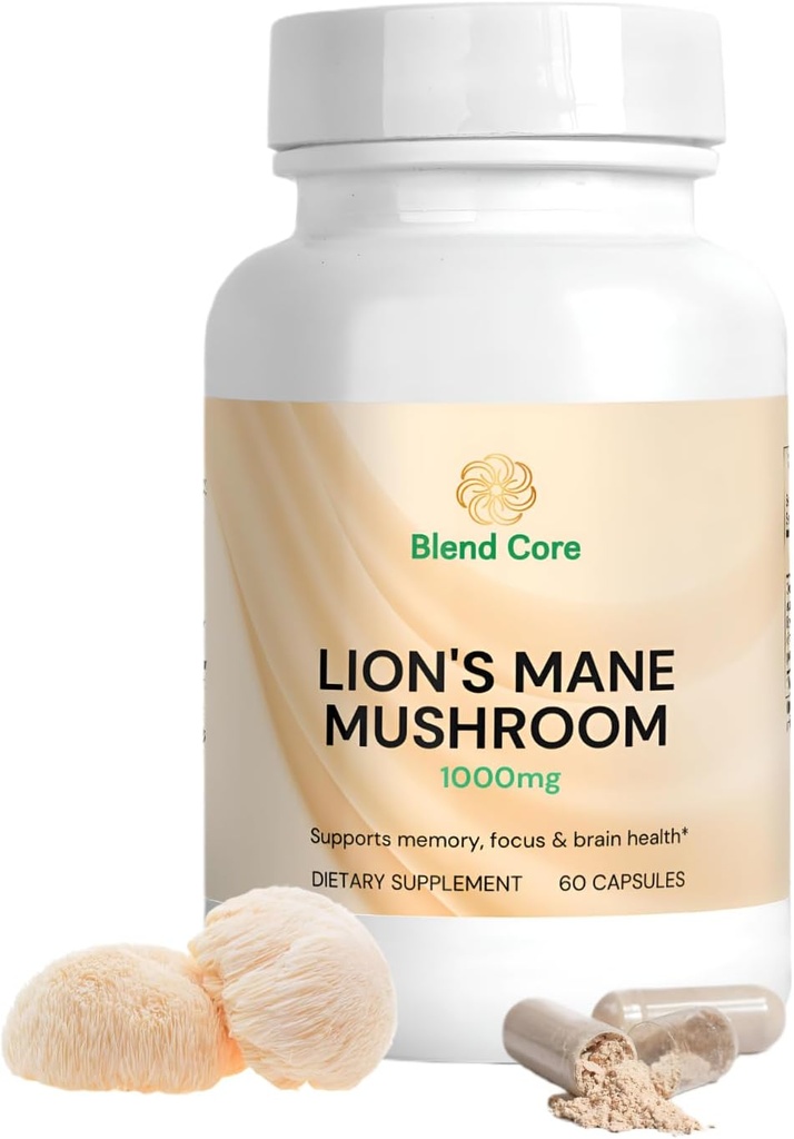 Lion's Mane Mushroom Nootropic Capsules - Cognitive Support and Brain Health