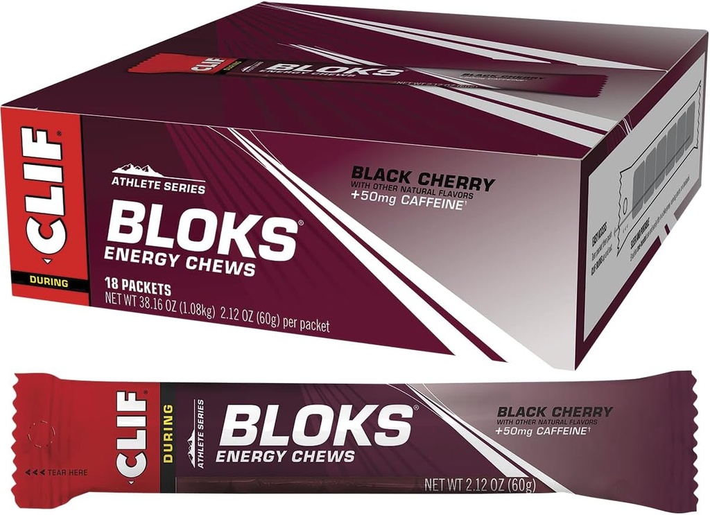 Bloks de tir Clif, cerise noire, 2,12 oz (paquet de 18)