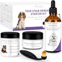 Kit d'aide à l'élimination de la tache de chien–Détachant de la tache de chien doucement pour éliminer les écharpes, la décharge et le mucus– Comprend la solution de la tache, les tampons d'application, la poudre de la tache et le pinceau– dure 30-45 jours