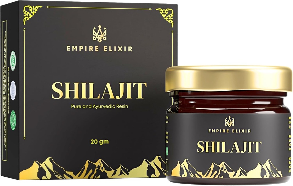 Shilajit Resin Pure Himalayan 20g Jar - par Empire Elixir grade d'or haute puissance pour les hommes et les femmes