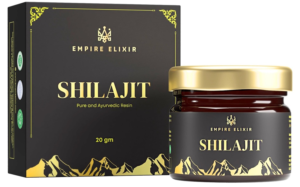 Shilajit Resin Pure Himalayan 20g Jar - par Empire Elixir grade d'or haute puissance pour les hommes et les femmes